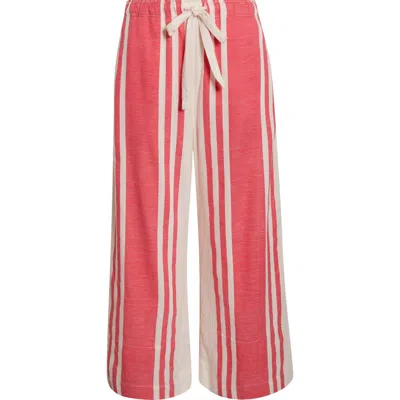 Lemlem Desta Cotton Wide-leg Cover-up Pants In Pink