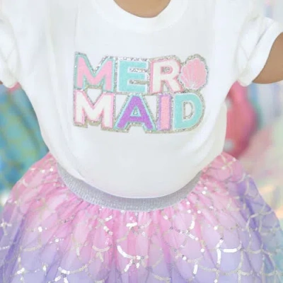 Sweet Wink Mermaid Patch Short Sleeve Romper In White