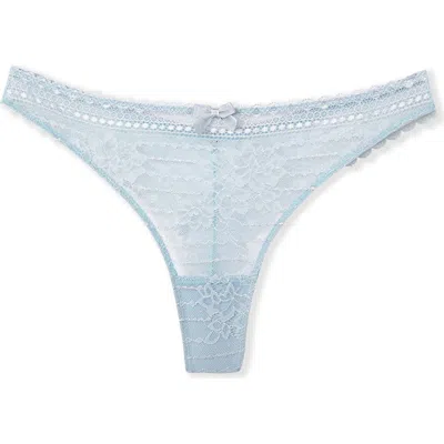 Etam Panama Lace Thong In Blue