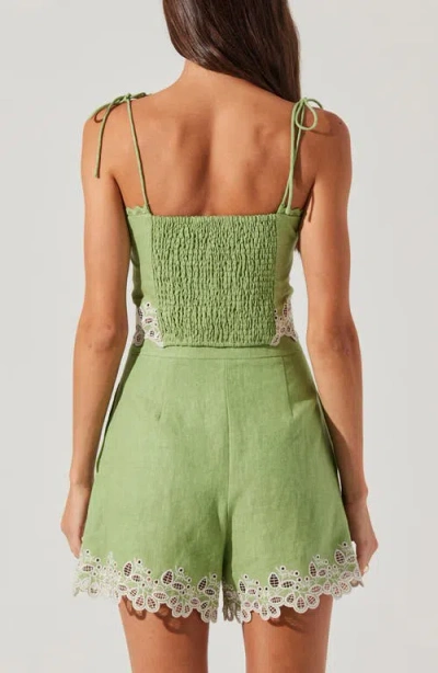 Astr The Label Kiya Eyelet Hem Linen Camisole