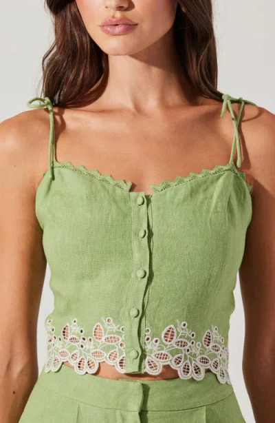 Astr The Label Kiya Eyelet Hem Linen Camisole