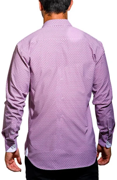 Maceoo Einstein Resistance Contemporary Fit Knit Button-up Shirt In Purple