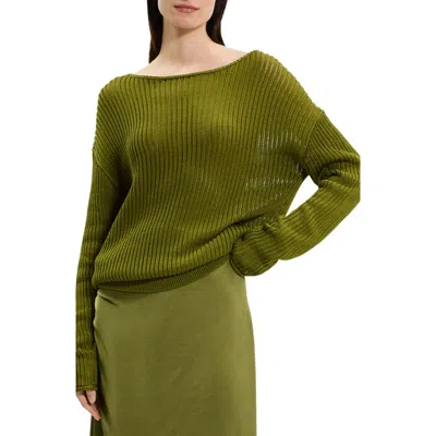 Theory Open Neck Pima Cotton Sweater