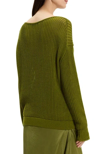 Theory Open Neck Pima Cotton Sweater