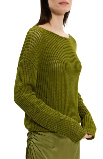 Theory Open Neck Pima Cotton Sweater