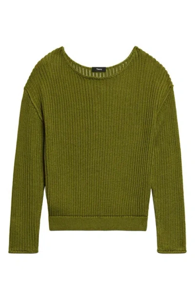 Theory Open Neck Pima Cotton Sweater
