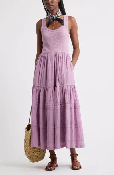 Treasure & Bond Scoop Neck Midi Dress In Pink