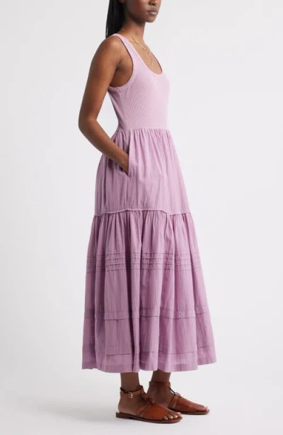 Treasure & Bond Scoop Neck Midi Dress In Pink