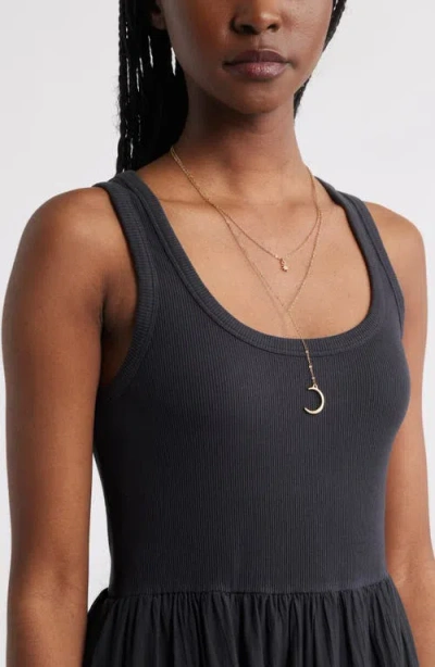 Treasure & Bond Scoop Neck Midi Dress In Black