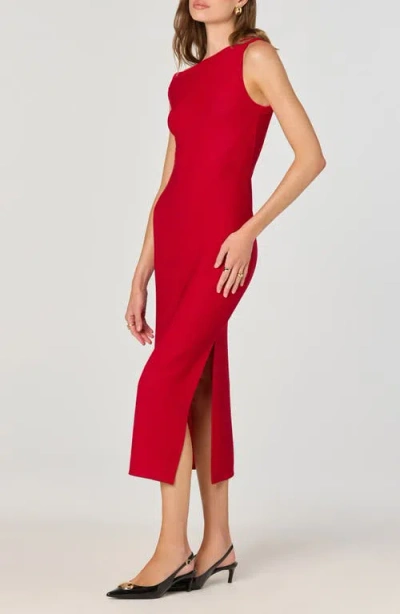 Astr The Label Asymmetric Knit Dress In Red