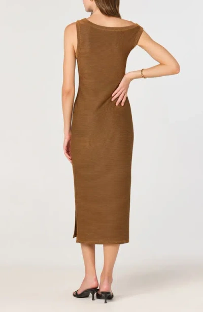 Astr The Label Asymmetric Knit Dress In Brown