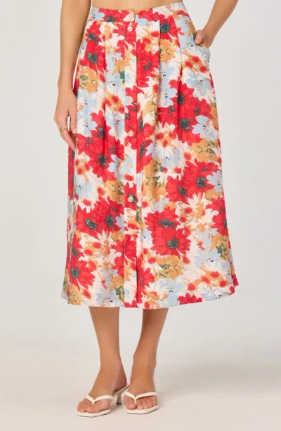 Astr The Label Floral Print Midi Skirt In Multi