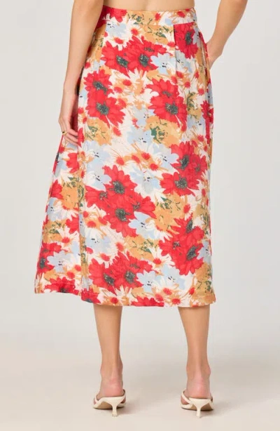 Astr The Label Floral Print Midi Skirt In Multi