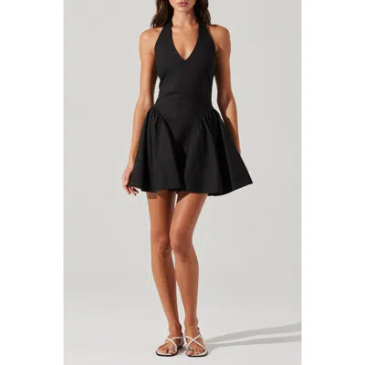 Astr The Label Meana Cotton Blend Halter Minidress