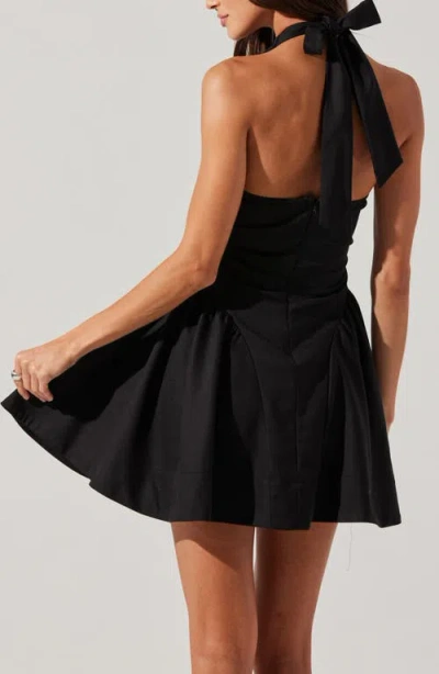 Astr The Label Meana Cotton Blend Halter Minidress