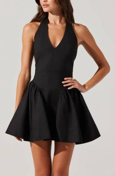 Astr The Label Meana Cotton Blend Halter Minidress