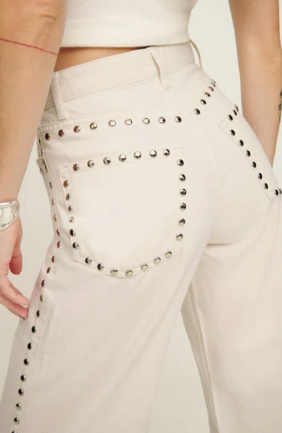 Reformation Cary Studded High Waist Slouchy Wide Leg Jeans