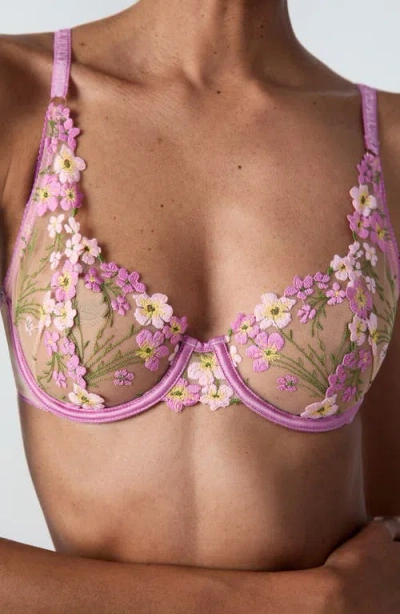 Etam Douceur Classique Underwire Unlined Bra In Pink