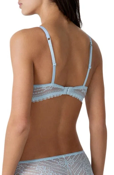 Etam Panama Underwire Plunge Push-up Bra In Blue