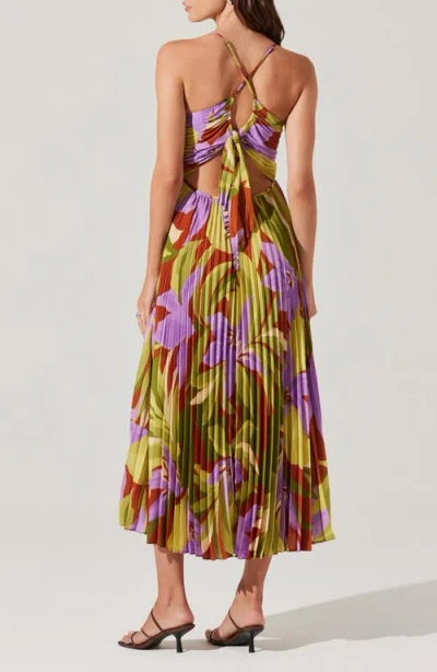 Astr The Label Blythe Pleated Maxi Dress In Multi