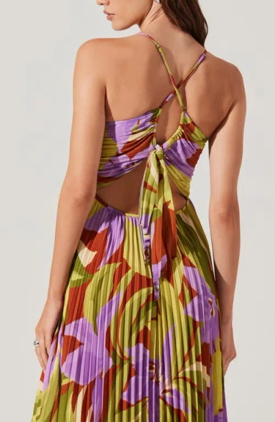 Astr The Label Blythe Pleated Maxi Dress In Multi