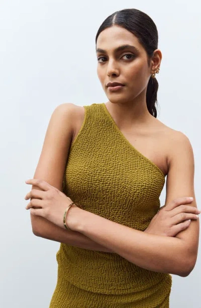 Next Texture One-shoulder Top In Green