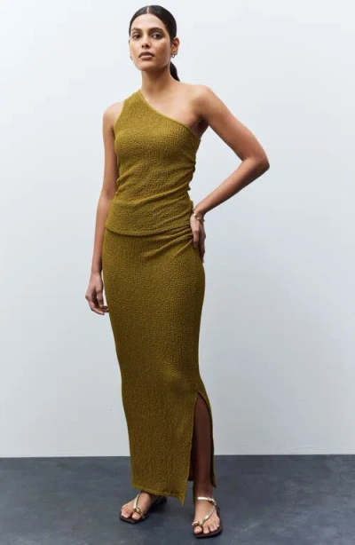Next Texture One-shoulder Top In Green