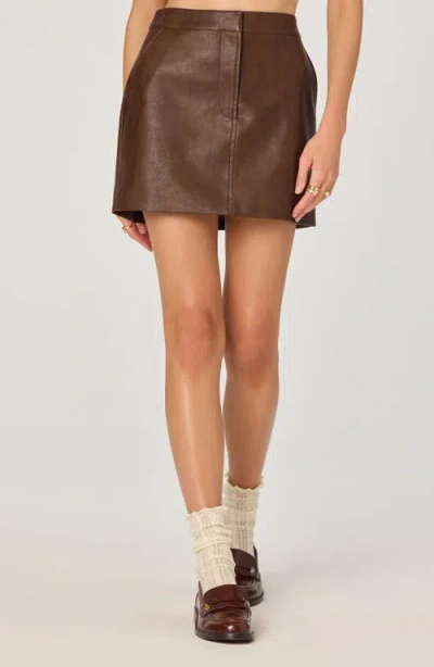 Astr The Label Faux Leather Miniskirt In Brown