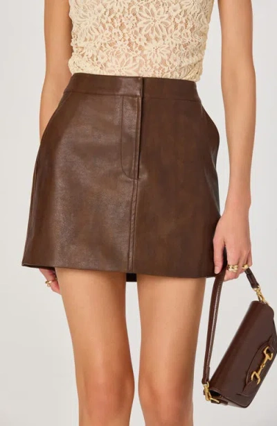 Astr The Label Faux Leather Miniskirt In Brown