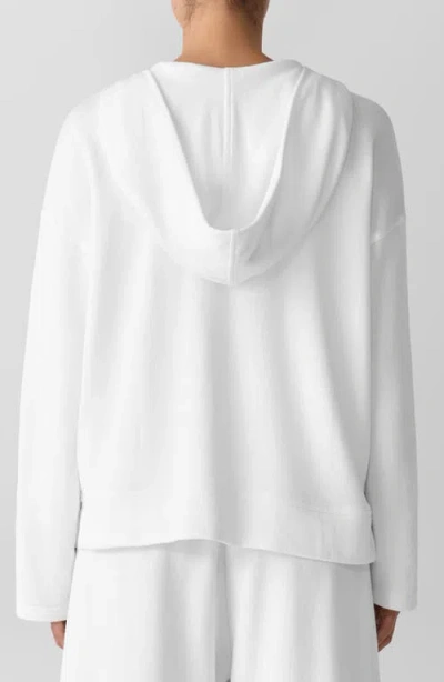 Eileen Fisher Organic Cotton Zip-up Hoodie In White