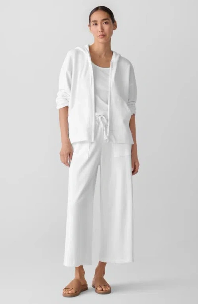 Eileen Fisher Organic Cotton Zip-up Hoodie In White