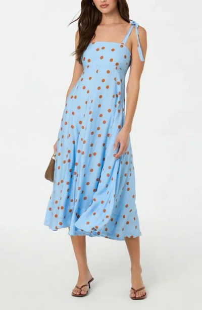 Astr The Label Lilliana Polka Dot Sundress In Blue