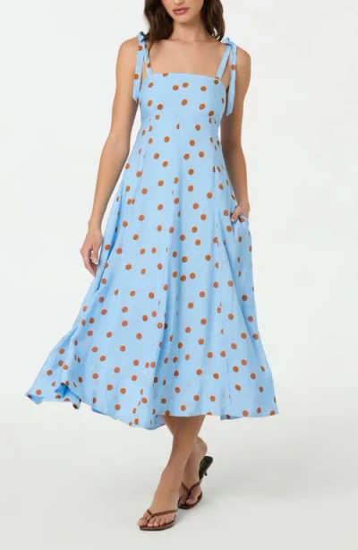 Astr The Label Lilliana Polka Dot Sundress In Blue