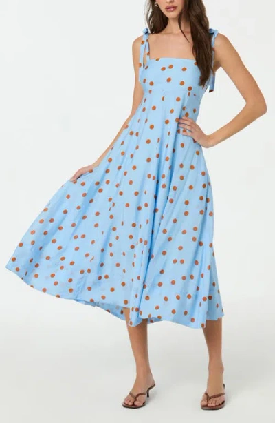Astr The Label Lilliana Polka Dot Sundress In Blue