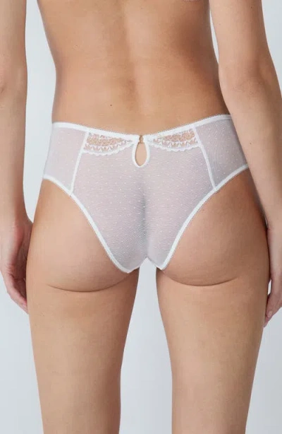 Etam Promise Embroidered Briefs In White