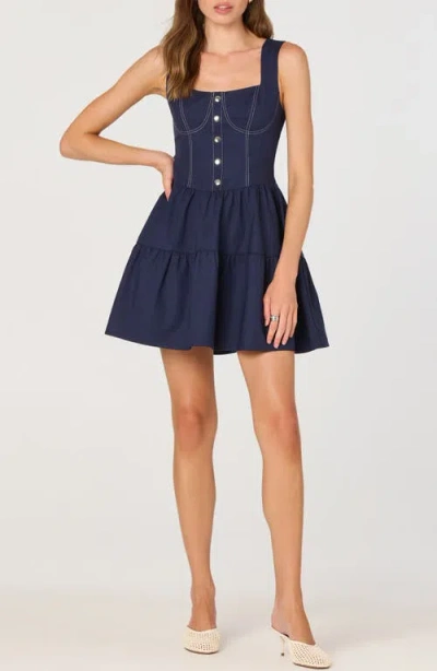 Astr The Label Fit & Flare Minidress In Blue