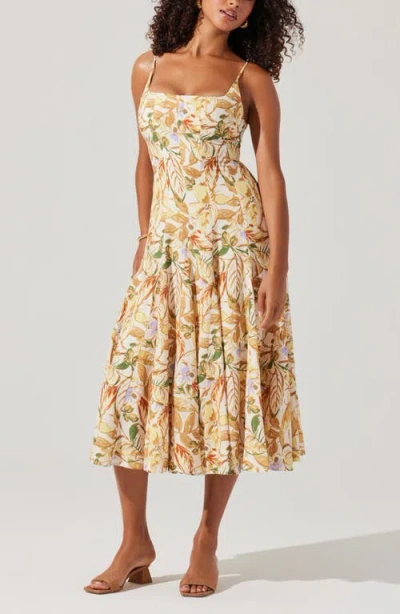Astr The Label Jaleyah Floral Midi Dress In Multi