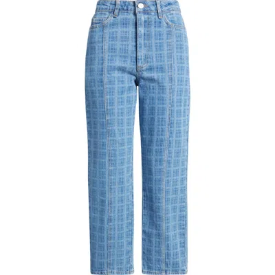 Damson Madder Tovie Laser Check Mid Rise Ankle Straight Leg Jeans