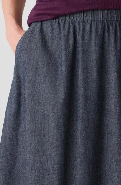 Eileen Fisher Organic Cotton Denim Skirt In Blue