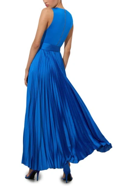 Alice And Olivia Chara Sleeveless Pleated Maxi Dress In Blue