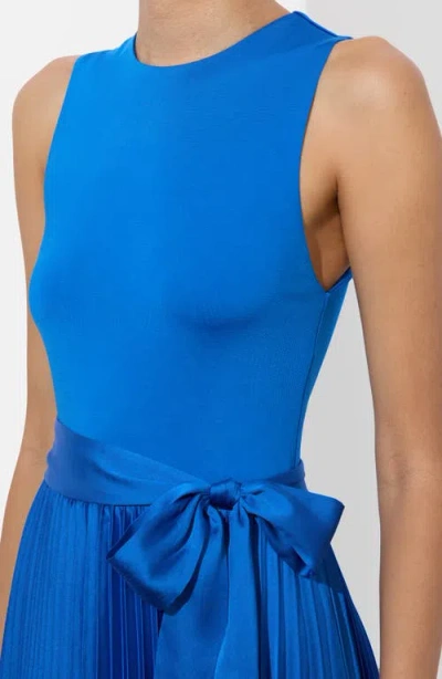 Alice And Olivia Chara Sleeveless Pleated Maxi Dress In Blue