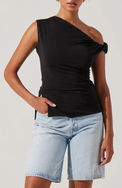 Astr The Label Aphra One-shoulder Top In Black