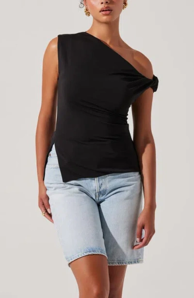 Astr The Label Aphra One-shoulder Top In Black