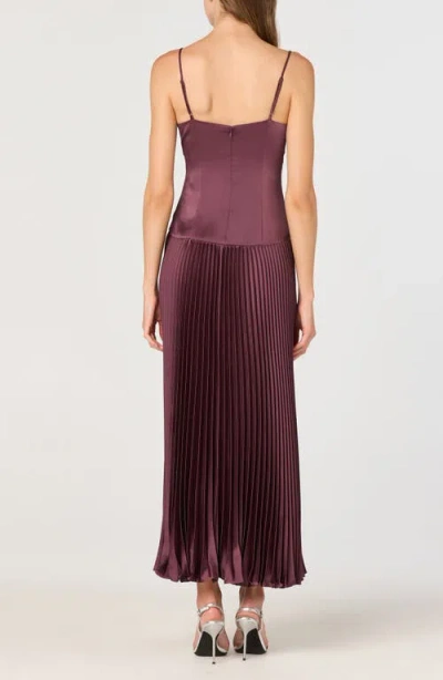 Astr The Label Pleated Drop Waist Dress In Purple