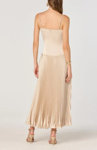 Astr The Label Pleated Drop Waist Dress In Neutral