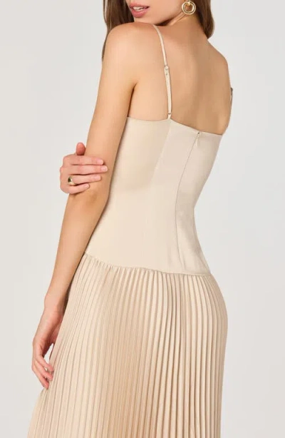 Astr The Label Pleated Drop Waist Dress In Neutral