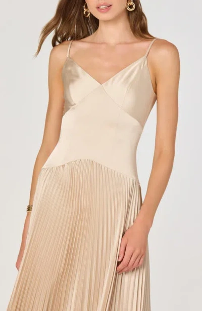 Astr The Label Pleated Drop Waist Dress In Neutral