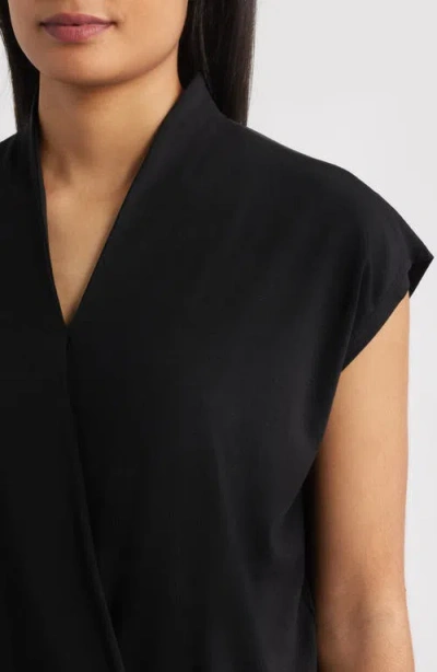 Eileen Fisher Cap Sleeve Boxy Top In Black