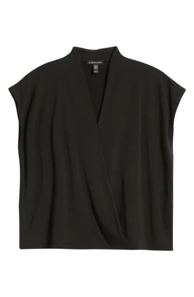 Eileen Fisher Cap Sleeve Boxy Top In Black