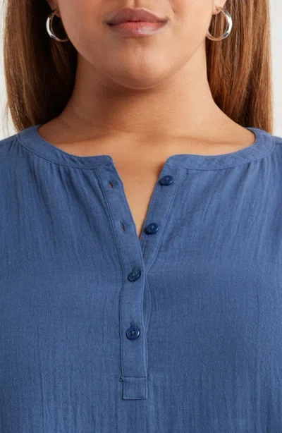 Caslonr Caslon(r) Cotton Gauze Tiered Popover Dress